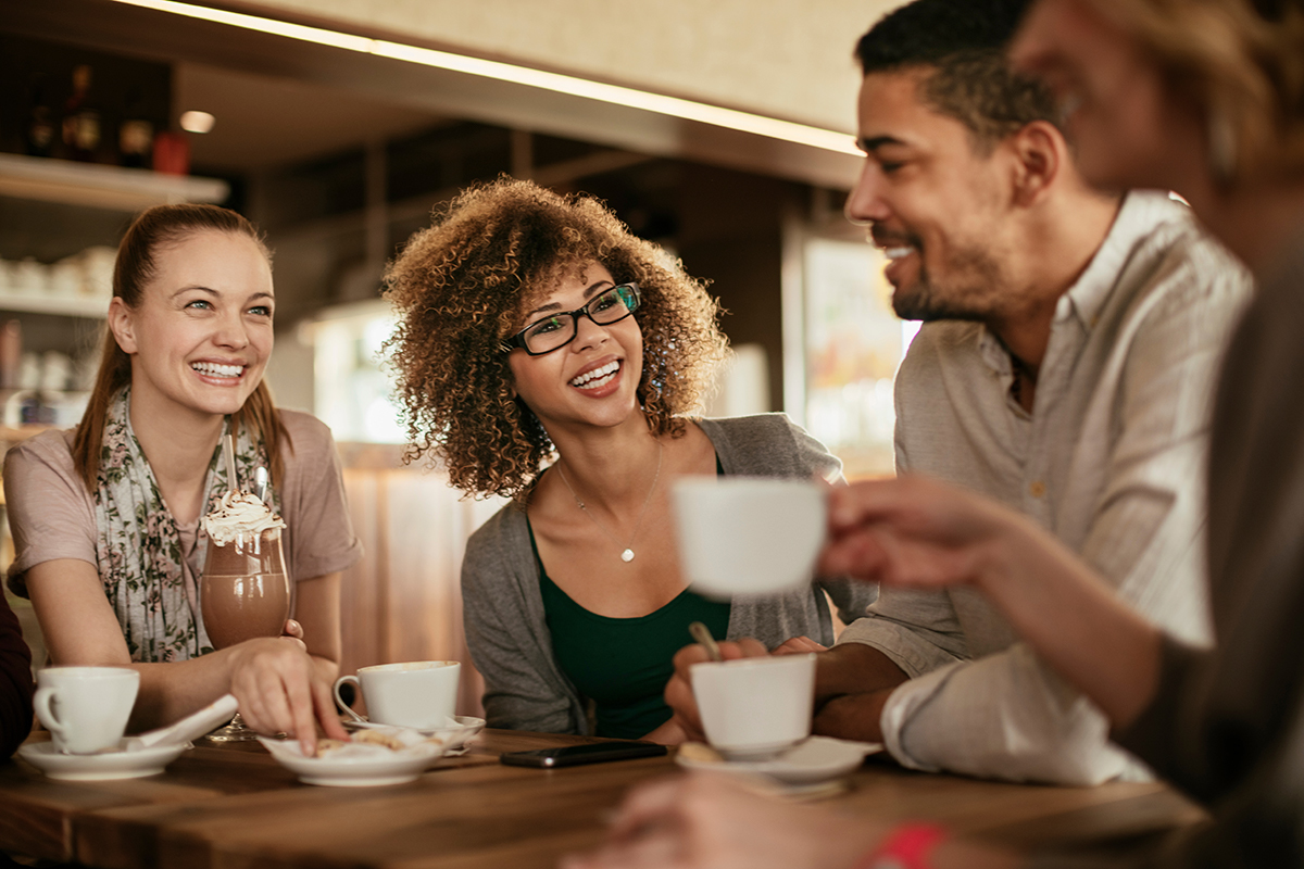 Customers Enjoying Their Coffee