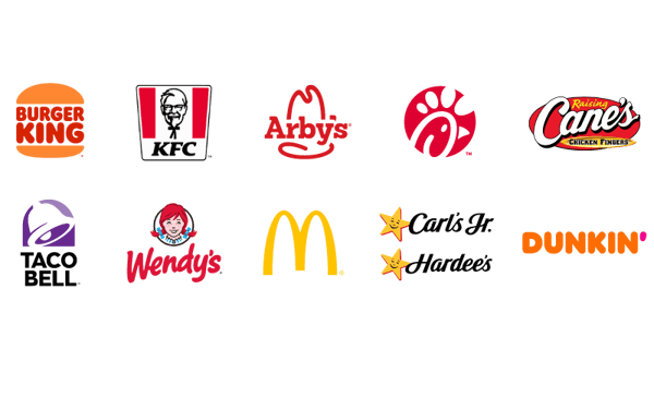 Drive-thru study core brand logos